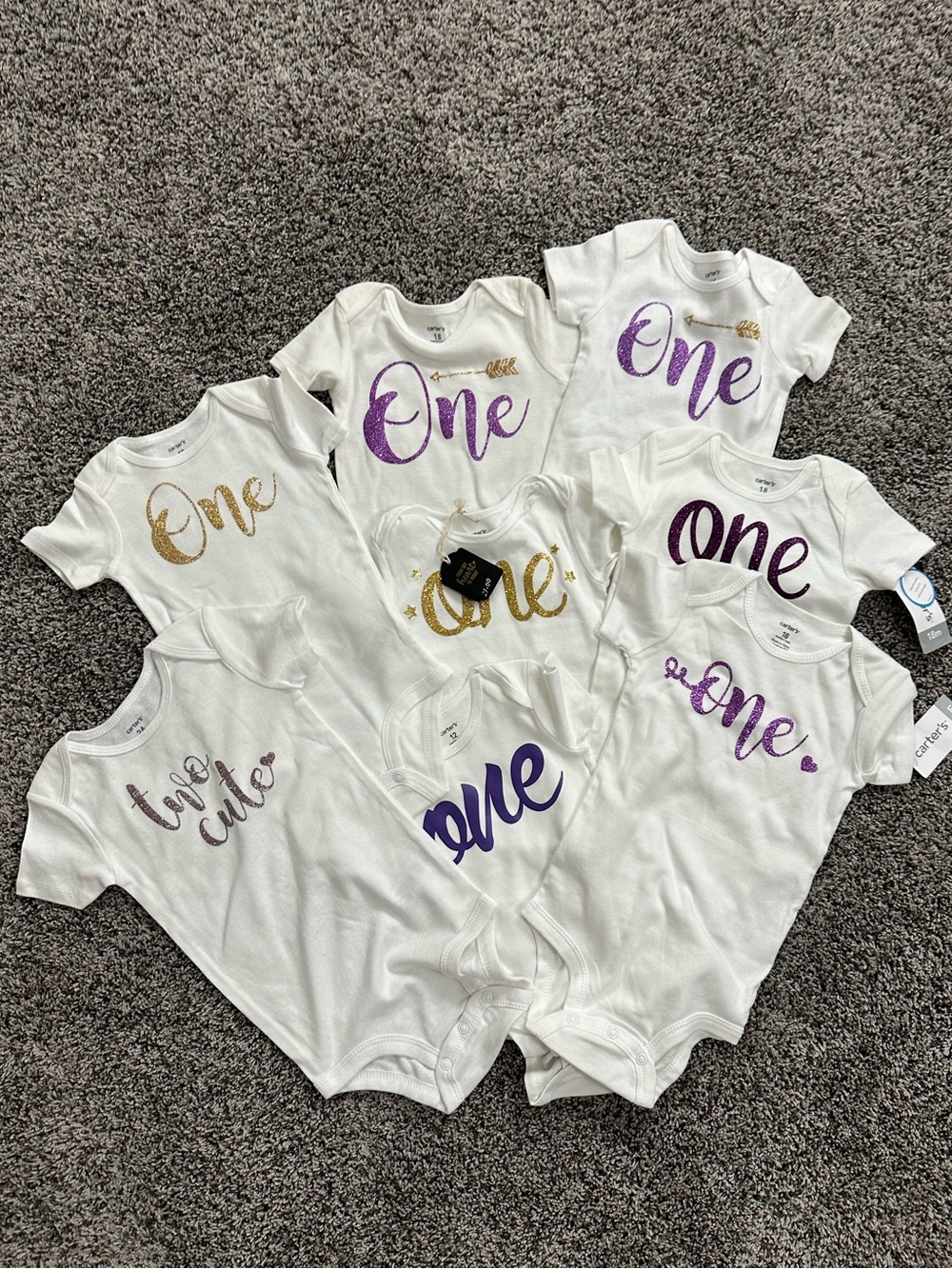 Carter's White Baby Onesie Set (18-24mons)